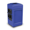 28 gal Square Outdoor Can, Blue, Polyethylene, 18 1/2 in