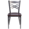 Hercules Restaurant Chair, Wood Back, 16-1-2 in W 17" L 32-1-4" H  XU-6FOB-CLR-WALW-GG