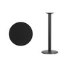 Round Laminate Table Top, Laminate Top, Wood Grain  XU-RD-24-BLKTB-TR18B-GG