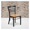 Flash Furniture Black Ladder Chair-Nat Seat,PK2 2-XU-DG6Q6B1LAD-NATW-GG