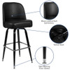 James 2 Pack Metal Barstool with Swivel Bucket Seat  2-XU-F-125-GG