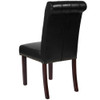 Midcentury Parsons Chair, Black Back, 18.5 W 27-1-2" L 39.75 H, Leather Seat  BT-P-BK-LEA-GG