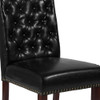 Midcentury Parsons Chair, Black Back, 18.5 W 27-1-2" L 39.75 H, Leather Seat  BT-P-BK-LEA-GG