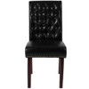Midcentury Parsons Chair, Black Back, 18.5 W 27-1-2" L 39.75 H, Leather Seat  BT-P-BK-LEA-GG