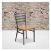 Flash Furniture Clear Ladder Chair-Nat Seat,PK2 2-XU-DG694BLAD-CLR-NATW-GG