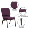 Hercules Church Chair, 19-1-4 in W 25" L 33-1-4" H, Fabric Seat  FD-CH02185-GV-005-GG