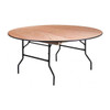 Flash Furniture Round Folding Table, Wood Top, Wood Grain YT-WRFT66-TBL-GG
