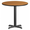 Round Natural Laminate Table, Laminate Top, Wood Grain