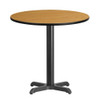 Round Natural Laminate Table, Laminate Top, Wood Grain  XU-RD-30-NATTB-T2222-GG