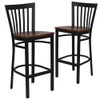 Flash Furniture Black School Stool-Cherry Seat,PK2 2-XU-DG6R8BSCH-BAR-CHYW-GG