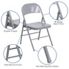 Flash Furniture Gray Metal Folding Chair,PK2 2-HF3-MC-309AS-GY-GG