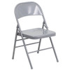 Flash Furniture Gray Metal Folding Chair,PK2 2-HF3-MC-309AS-GY-GG