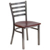 Hercules Restaurant Chair, 16-1-2 in W 17" L 32-1-4" H  XU-DG694BLAD-CLR-MAHW-GG