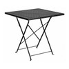 Flash Furniture 28" Square Black Steel Folding Patio Table CO-1-BK-GG