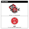 Milwaukee Tool Circular Saw, 7.25 in Dia, 6000 RPM 2834-20