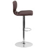 Brown Vinyl Barstool, Adj Height, Frame Material: Metal  CH-132330-BRN-GG