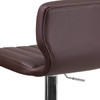 Brown Vinyl Barstool, Adj Height, Frame Material: Metal  CH-132330-BRN-GG