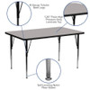 Rectangle Activity Table, Chrome, Laminate, Particleboard, Steel, Grey  XU-A2460-REC-GY-H-A-GG