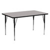 Rectangle Activity Table, Chrome, Laminate, Particleboard, Steel, Grey  XU-A2460-REC-GY-H-A-GG