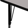 Rectangle Activity Table, Chrome, Laminate, Particleboard, Steel, Grey  XU-A2460-REC-GY-H-A-GG