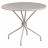 Flash Furniture 35.25" RD Lt Gray Steel Patio Table-Umbrella Hole CO-7-SIL-GG