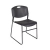 Square Cherry Table-4 Black Chairs, Square,42", 42" W, 29" H, Cherry  TB4242CHBPBK44BK