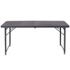 Flash Furniture Rectangle Folding Table, Plastic Top, Grey DAD-LF-122Z-DG-GG