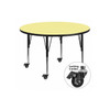 Flash Furniture Round Activity Table, Laminate, Yellow XU-A60-RND-YEL-T-P-CAS-GG