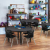 Kee Round Classroom Tables, 48 W, 48 L, 23-34 H, Wood, Metal, Grey TB48RNDGYAPBK