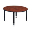 Round Classroom Tables, 48 W, 48 L, 23-34 H, Wood, Metal, Cherry  TB48RNDCHAPBK