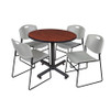 Kobe Kobe Round Table & Chair Set, Wood, Metal, Polypropylene Top TKB42RNDCH44GY