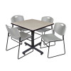 Kobe Kobe Square Table & Chair Set, Wood, Metal, Polypropylene Top TKB4242PL44GY