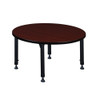 Round Classroom Tables, 36 W, 36 L, 23-34 H, Wood, Metal, Mahogany  TB36RNDMHAPBK