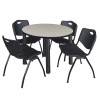 Kee Round Table & Chair Set, Wood, Metal, Plastic Top, Maple