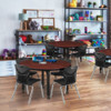 Round Classroom Tables, 42 W, 42 L, 23-34 H, Wood, Metal, Cherry  TB42RNDCHAPBK