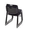 Zeng Regency Zeng Ultra Compact Metal Frame Armless Stackable Chair - Black, PK4 4400BK4PK