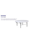 Flash Furniture Round Folding Table, Plastic Top, White RB-183RFH-GG