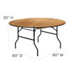Flash Furniture Round Folding Table, Wood Top, Wood Grain YT-WRFT60-TBL-GG