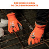 Ergodyne Orange Coated Lightweight Winter Work Gloves, M, PK144 7401-CASE