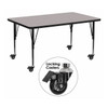 Rectangle Activity Table, 24" W, 48" L, 25.5" H, Laminate, Grey
