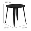 Flash Furniture Round 30" W, 30" L, 29.5" H, Metal Top, Black CH-51090-29-BK-GG
