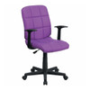 Vinyl Contemporary Chair, 16-3/4" to 21-3/4, Fixed Arms, Purple