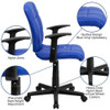 Metal Contemporary Chair, 16-3-4" to 21-3-4, Fixed Arms, Blue  GO-1691-1-BLUE-A-GG