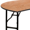 Flash Furniture Half Round Folding Table, Wood Top, Wood Grain YT-WHRFT60-HF-GG