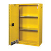Hazardous Material Storage Cabinet, 45 gal, 2 Shelves, Steel, 43 in W x 65 in H x 18 in D, Yellow