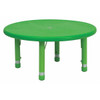 Round Activity Table, Plastic, Steel, Green