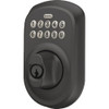Schlage Plymouth Matte Black Electronic Lock Keypad Deadbolt BE365VPLY622 247836