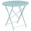 Flash Furniture 30" Round Sky Blue Steel Folding Patio Table CO-4-SKY-GG