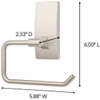 Command Bath Satin Nickel Adhesive Toilet Paper Holder, 2 Strips BATH53-SN-ESF 241901