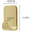 Command Small Metallic Brass Decorative Hook, 4 Hooks, 5 Strips 17032BR-4ES 217188